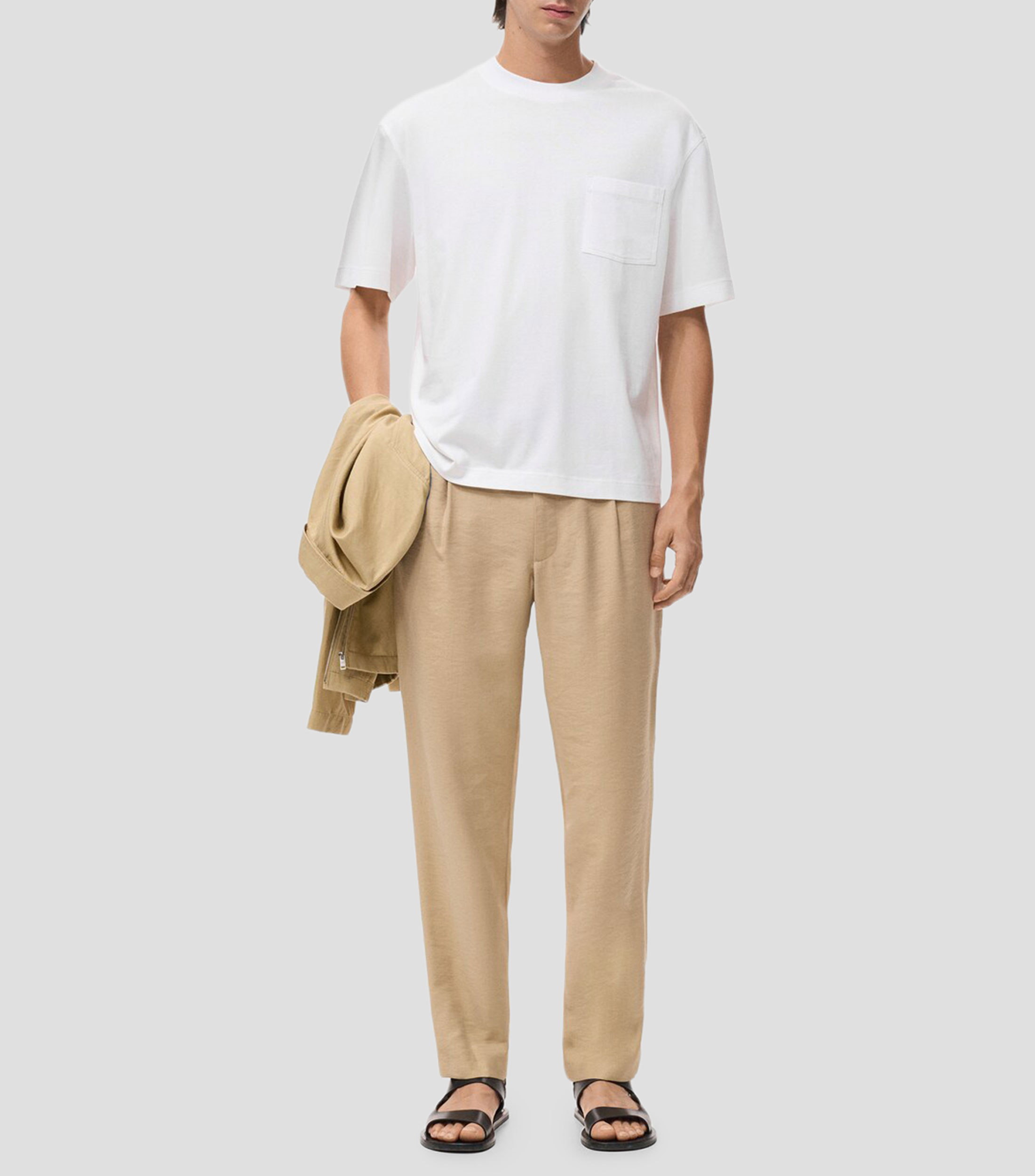 Playera cuello redondo manga corta lisa Hombre